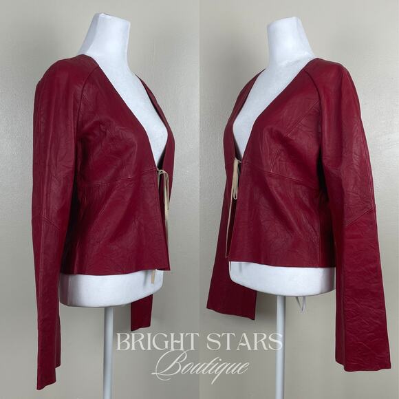 Rare Red Leather Jacket ASO Buffy the Vampire Slayer Tie Front Deadstock Vintage - Picture 7 of 13